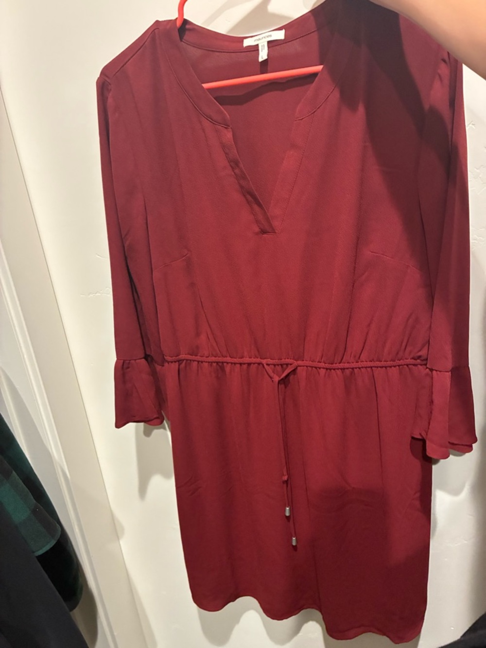 Maurices Burgundy Drawstring Midi Dress